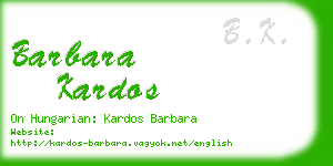 barbara kardos business card